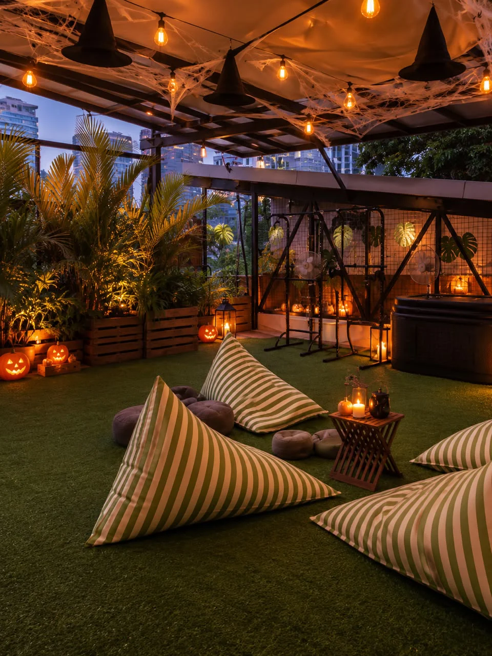 Halloween rooftop lounge at The Contrast Garden