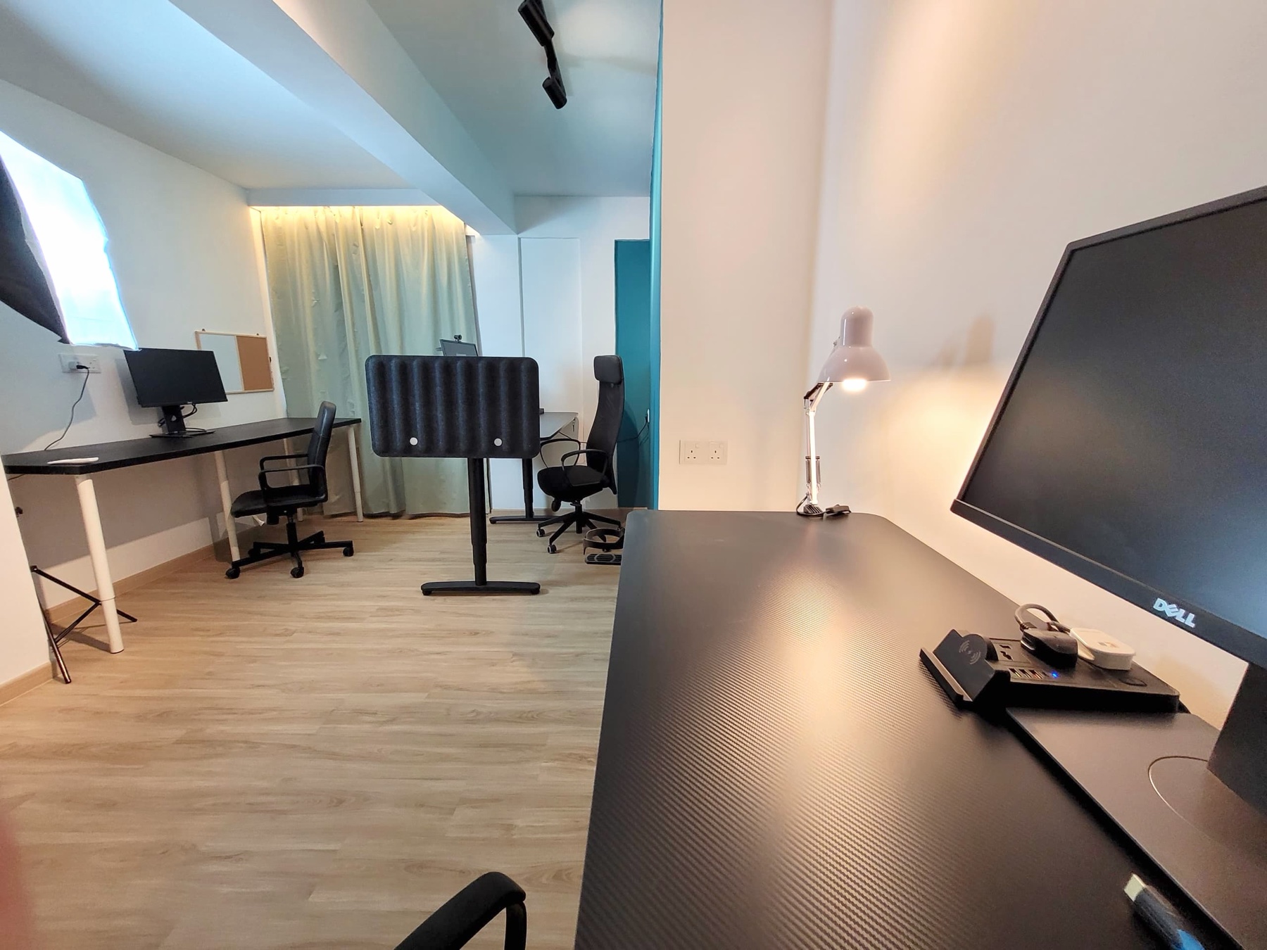 A quiet private office with desks and monitors
